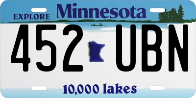 MN license plate 452UBN