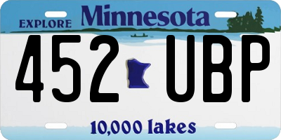 MN license plate 452UBP