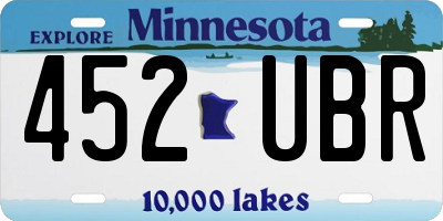 MN license plate 452UBR