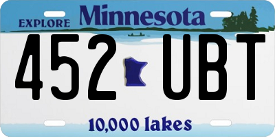 MN license plate 452UBT