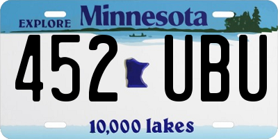 MN license plate 452UBU