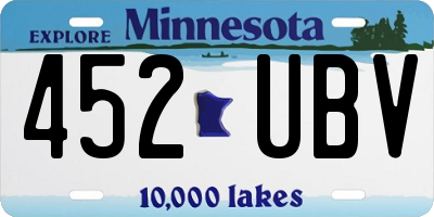 MN license plate 452UBV