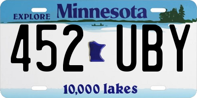 MN license plate 452UBY