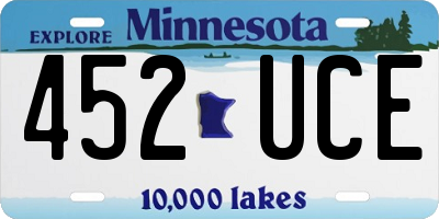 MN license plate 452UCE