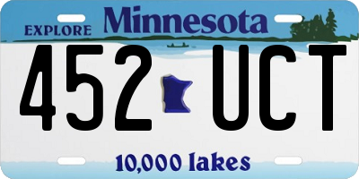 MN license plate 452UCT