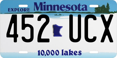 MN license plate 452UCX