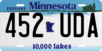 MN license plate 452UDA