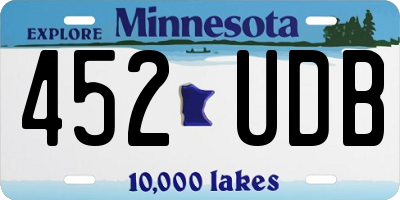 MN license plate 452UDB