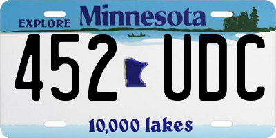 MN license plate 452UDC
