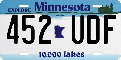 MN license plate 452UDF