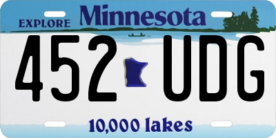 MN license plate 452UDG