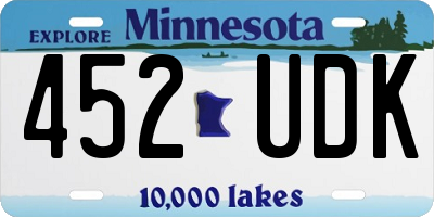 MN license plate 452UDK