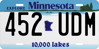 MN license plate 452UDM