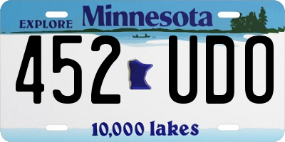 MN license plate 452UDO