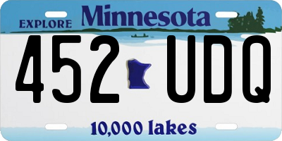 MN license plate 452UDQ