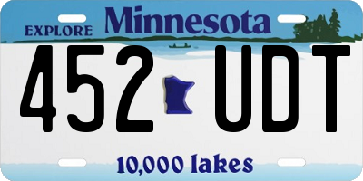 MN license plate 452UDT