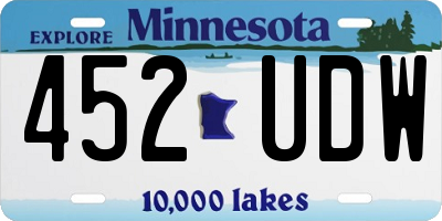 MN license plate 452UDW