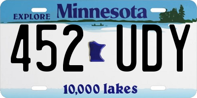 MN license plate 452UDY