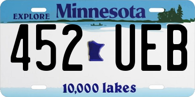 MN license plate 452UEB
