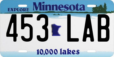 MN license plate 453LAB