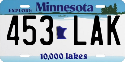 MN license plate 453LAK