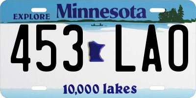 MN license plate 453LAO