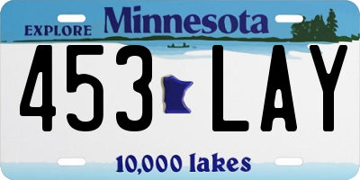 MN license plate 453LAY