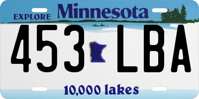 MN license plate 453LBA