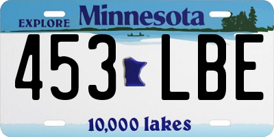 MN license plate 453LBE