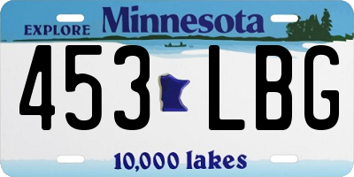 MN license plate 453LBG