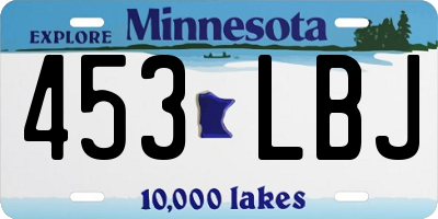 MN license plate 453LBJ