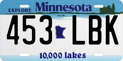 MN license plate 453LBK