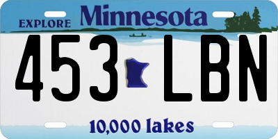 MN license plate 453LBN