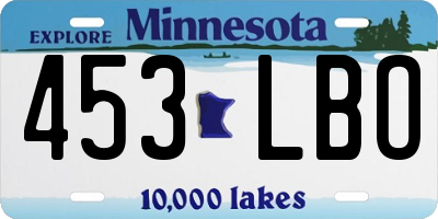 MN license plate 453LBO