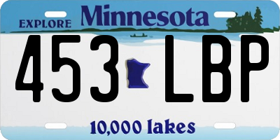 MN license plate 453LBP
