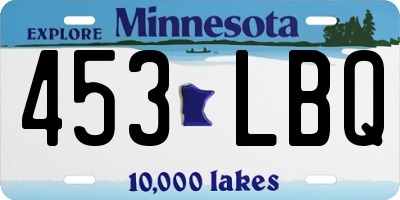 MN license plate 453LBQ