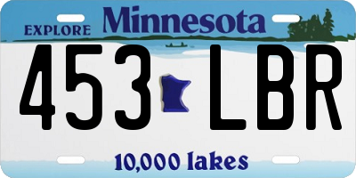 MN license plate 453LBR