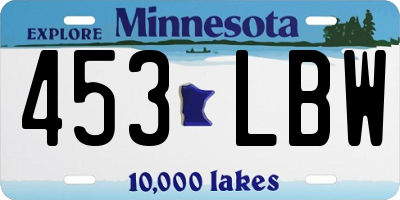 MN license plate 453LBW