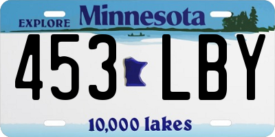 MN license plate 453LBY