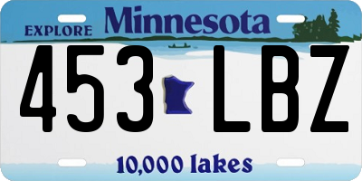 MN license plate 453LBZ