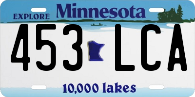 MN license plate 453LCA