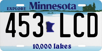 MN license plate 453LCD
