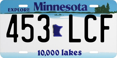 MN license plate 453LCF