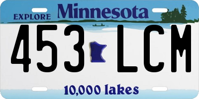 MN license plate 453LCM