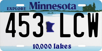 MN license plate 453LCW