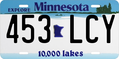 MN license plate 453LCY