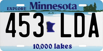 MN license plate 453LDA