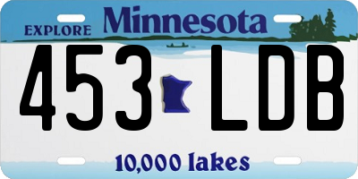 MN license plate 453LDB