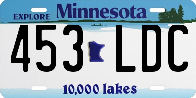 MN license plate 453LDC