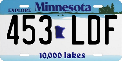 MN license plate 453LDF